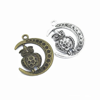 

7pcs Owls on Moon Charms DIY Jewelry Making Pendant Fit Bracelets Necklaces Earrings Handmade Crafts