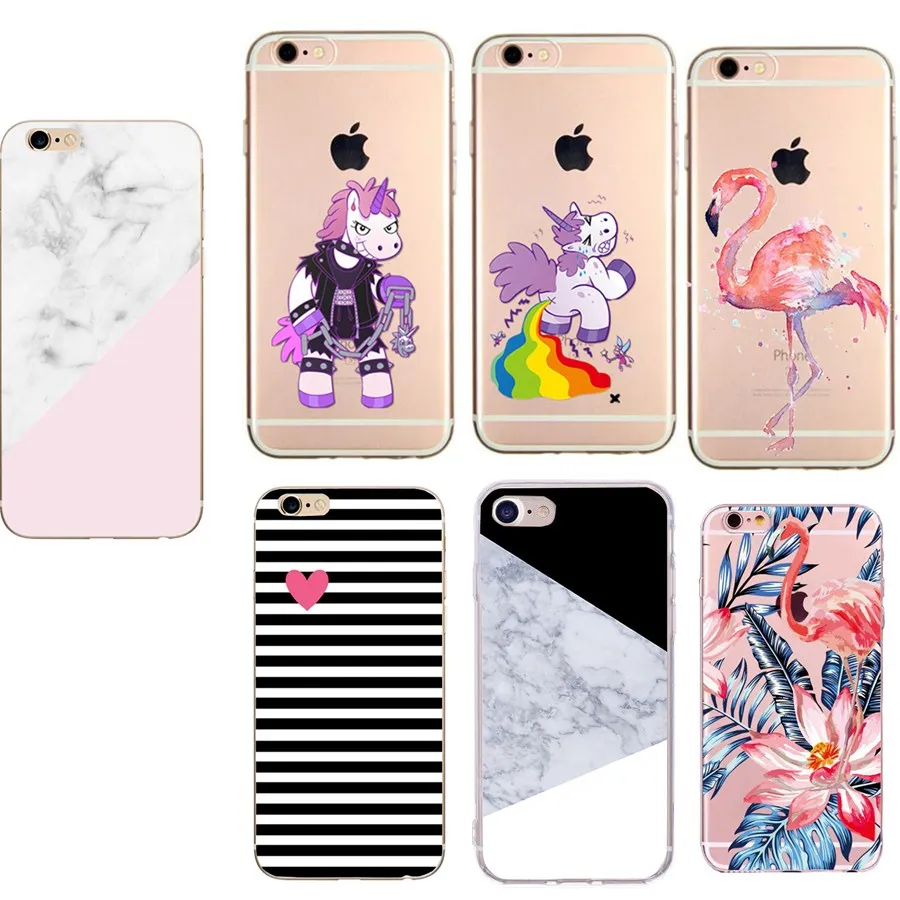 

Marble Unicorn Case For Iphone 6 6S Cases For Iphone 7 7Plus 8 8 Plus 5 Coque Merry Christmas Tree Soft Silicon Phone TPU Cases