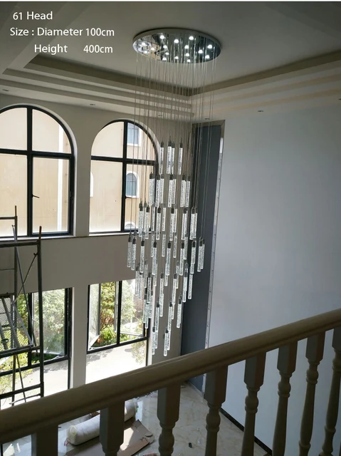 Duplex Building Stair Crystal Chandelier Villa Foyer Ping Mall Duplex Building Stair Crystal Chandelier Villa Foyer Ping Mall Hotel Large Bubbles Chandeliers Light Lighting