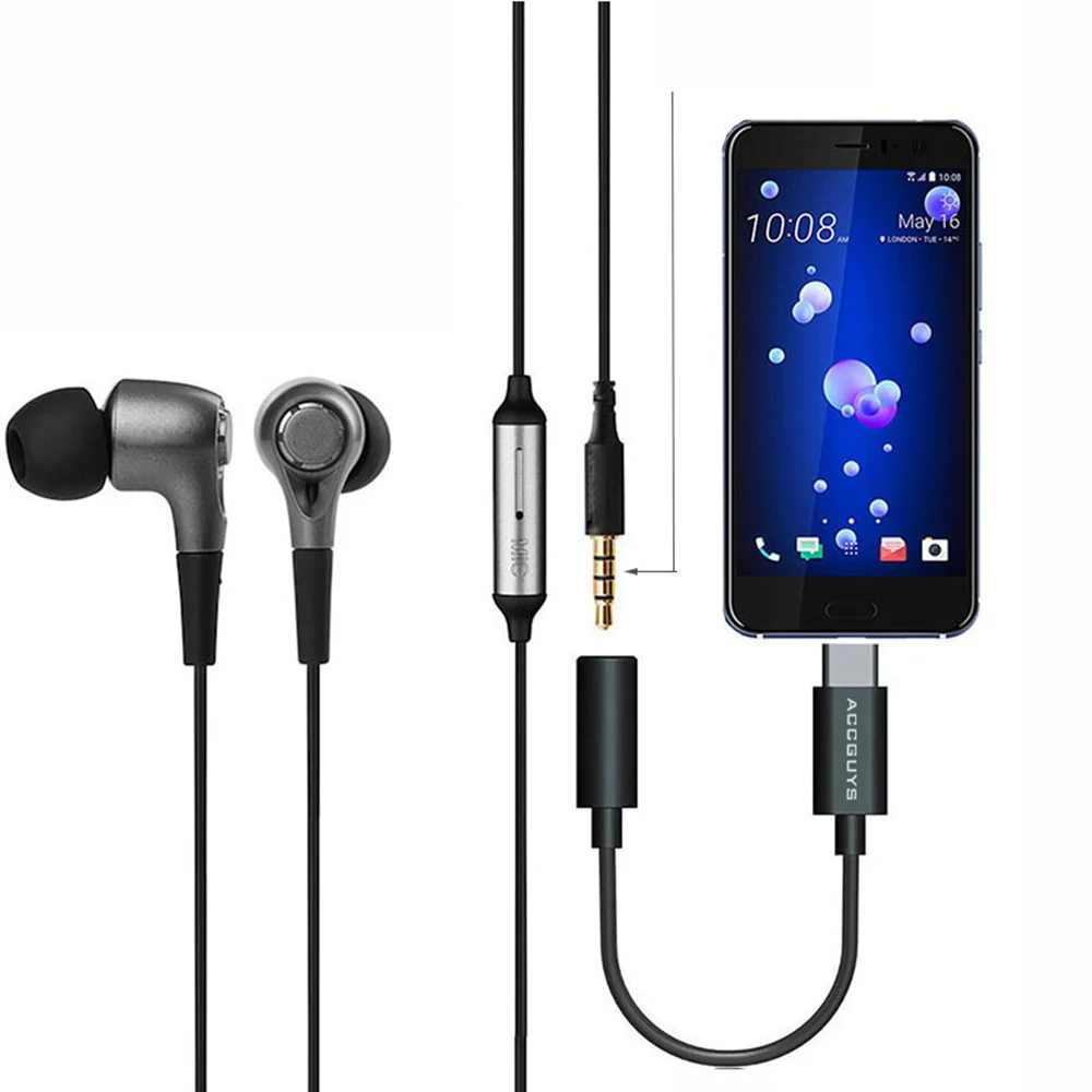 ACCGUYS Тип C до 3 5 мм AUX аудио адаптер вызов музыка наушники оригинальный кабель с