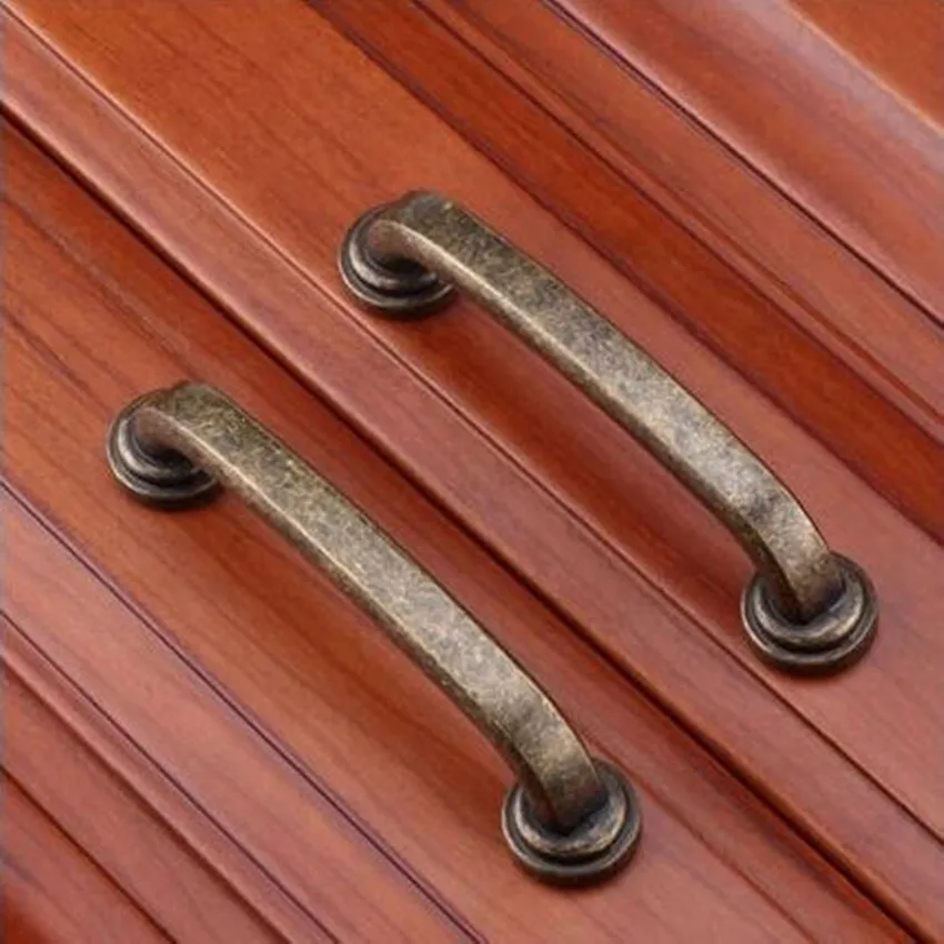 96mm vintage distress furniture handles bronze kitchen drawer pulls knobs 3.75" antique