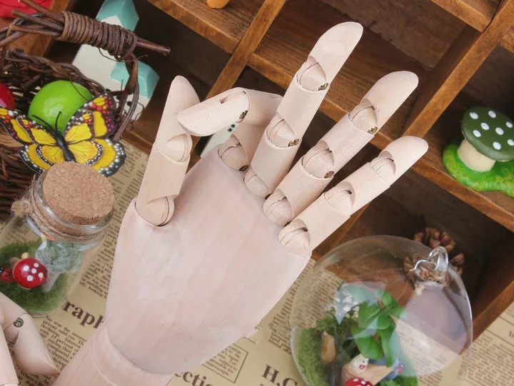 1 пара 25 см милый мультфильм совместных деревянных рука для украшения, стиль Объединенная Манекен рук дерево Кукла коллекционная Игрушечные лошадки