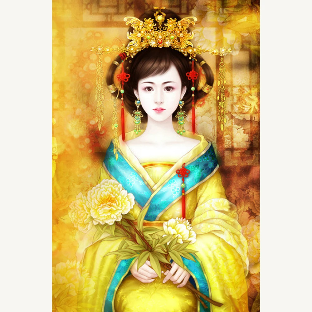 

5D DIY Full Square/round Diamond Painting Peony concubine Embroidery Cross Stitch Rhinestone Mosaic Home Decor