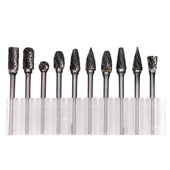 

Shank Tungsten Carbide Drill 10pcs/set 1/8" Milling Cutter Rotary Brocascom Escareador Cone Drill Set Diamond drill Hand Tools