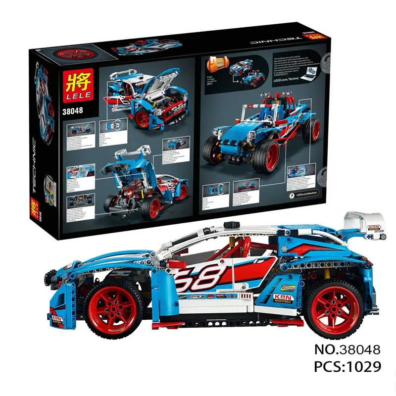 

lele 38048 2in1 Technic The Rally Racing Car 1029Pcs Building Block Bricks Compatible legoings 42077 Toys for children birthday