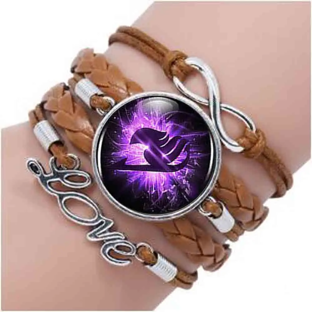 

Anime Fairy Tail Guild Marks Purple Wing bracelet Steampunk bracelet dr who 1pcs/lot alice in wonderland jewelry men vintage