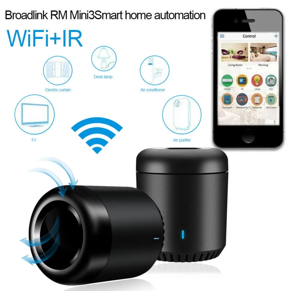 

Broadlink Smart Home RM Mini 3 WiFi+IR+4G Remote Control work for Alexa Google Home IFTTT Original Wireless APP Voice Controller