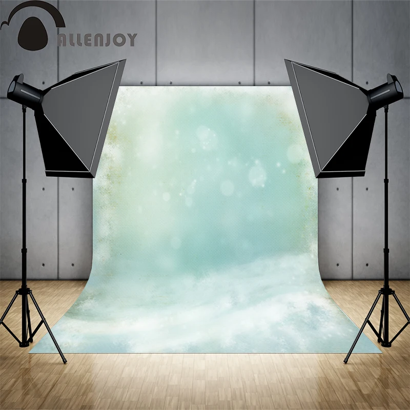 Allenjoy Фотофон синий фантазия размытие боке Зимний снег теплый фон для