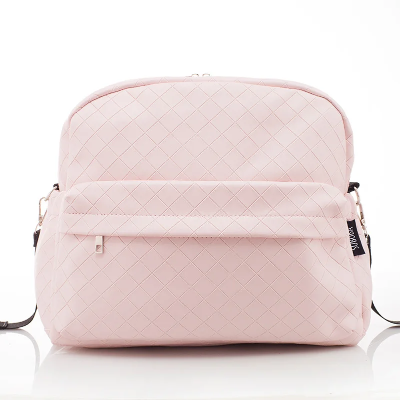 Soboba модная клетчатая розовая сумка для подгузников для мам большая вместительность хорошо организованное пространство Материнство рюкзак для коляски - Цвет: B0015-Pink