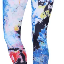 JIGERJOGER художественная краска синий цветочный 3/4 Высокая талия Капри Спортивные Леггинсы 7/8 шорты для йоги леггинсы фитнес тренажерный зал танцевальные колготки