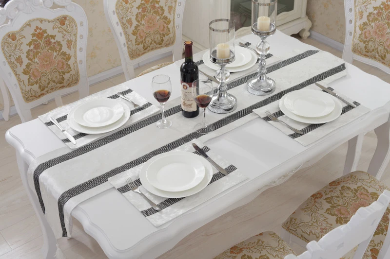 8 Solid Colors Elegant Diamond Table Runners Modern Table Runner For Wedding Party Decor Table Cloth 33cm160180210250280cm      