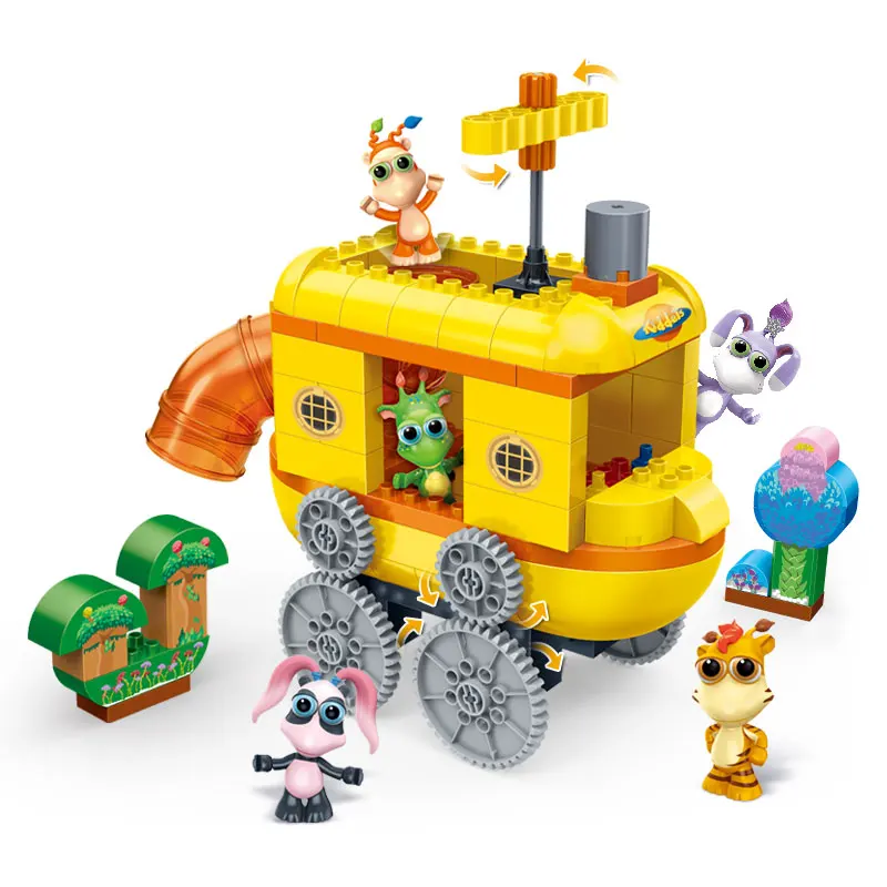 no original box Banbao The Wotwots Kiddets космический корабль мультфильм анимация большие частицы кирпичики для детей раннего детского образования блоки - Цвет: no original box