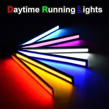 1 pair 2017 update Ultra Bright LED Daytime Running lights DC 12V 17cm Waterproof Auto Car DRL COB Driving Fog lamp car styling