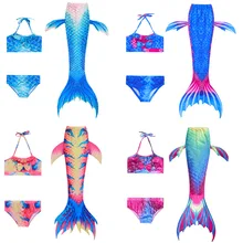 Traje De baño De Cola De Sirena para niñas, conjunto De 3 uds. De disfraz De aleta, zeemerminstaart, Cola De Sirena, Cauda De Sereia para nadar
