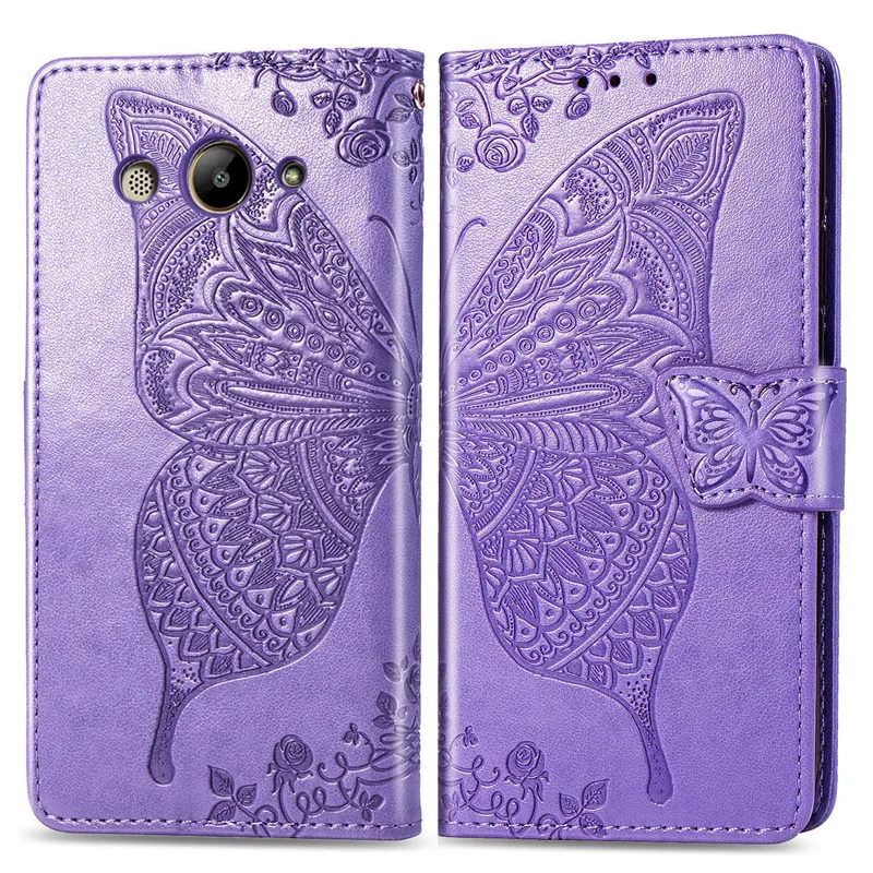 

3D Butterfly Wallet Flip Case For Huawei Y3 2017 Case Soft Silicone Leather Case For Huawei Y3 2017 CRO-L22 CRO-L02 CRO-L03 Case