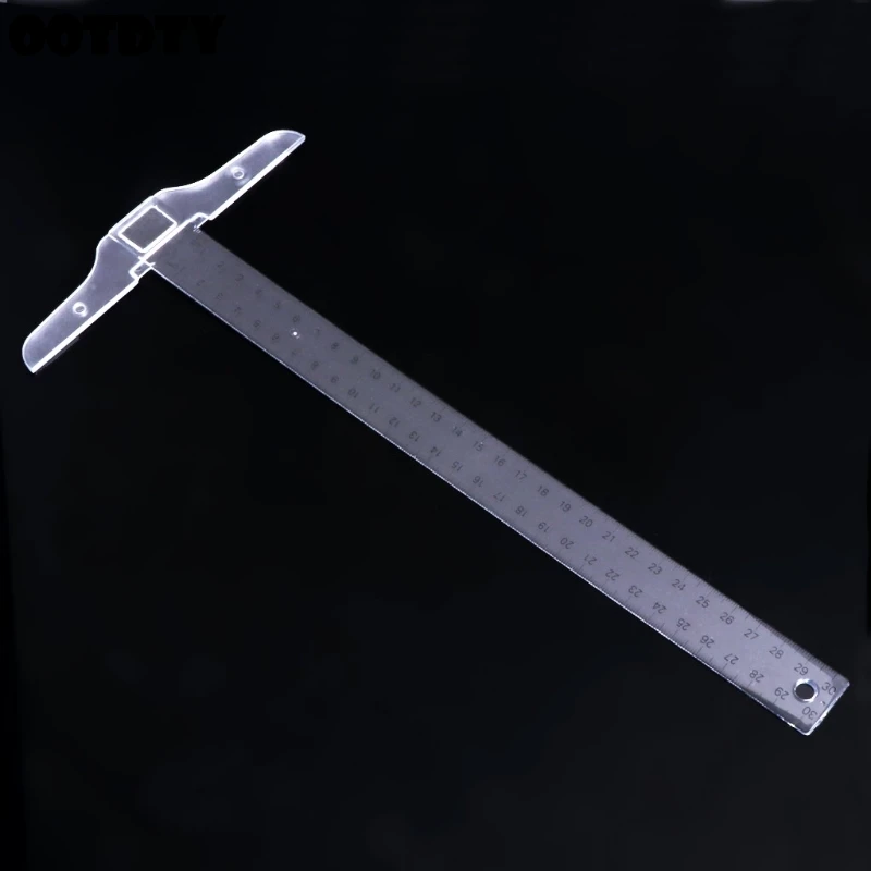 

30cm 12'' Plastic Metric T Square Double Side Ruler Tool Measurement Measuring