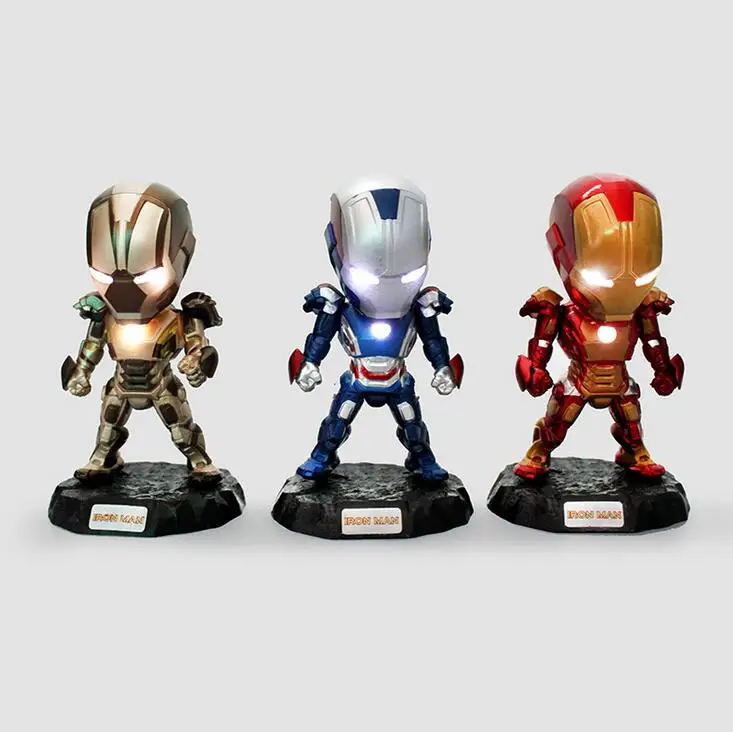 Avengers 3 Iron Man Hulkbuster Armor Joints 11CM Mark With LED Light PVC Action Figure Collection Model Toy