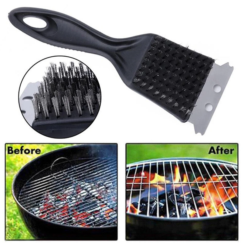 

1 pc Stainless Steel Grill BBQ Cleaning Brush Barbecue Cooking Tool Useful Cleaner Outdoor Steam Home BBQ Accessories