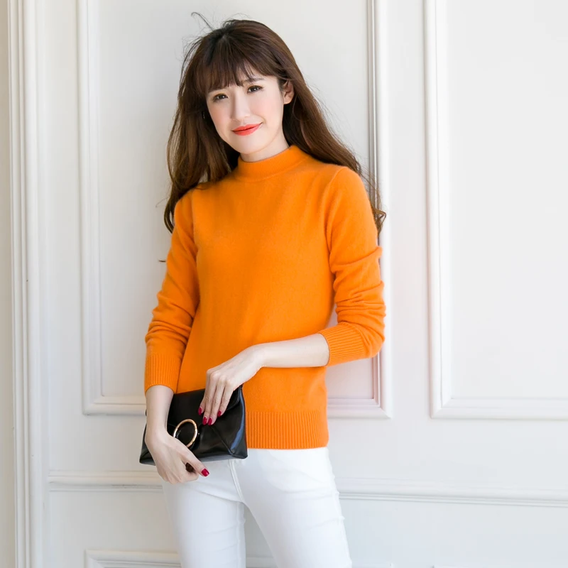 adohon 2018 womens winter Cashmere sweaters and auntmun women knitted Pullovers High Quality Warm Female thickening Oneck