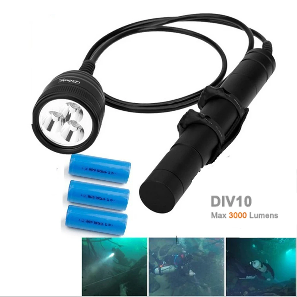 Nitesun/Brinyte DIV10 LED Diving Light CREE XML2 3000lm LED Scuba