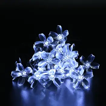 

LED Solar peach Flower light string Fairy Lights waterproof Garden Lights for Outdoor Home Lawn Wedding Decorative lights