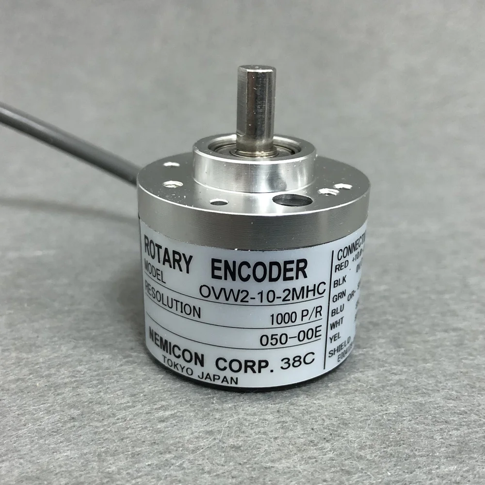 

Original Mini NEMICON 38mm outer 6mm solid shaft incremental rotary encoder output OVW2-05-2MD
