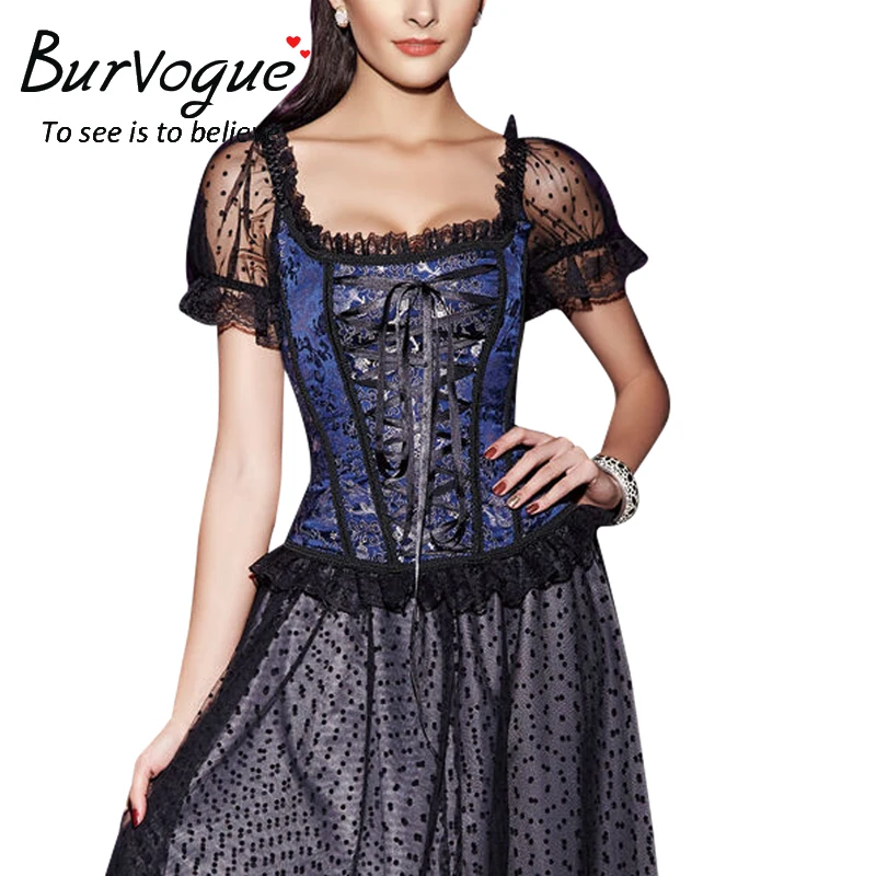 Burvogue 2018 утягивающий корсет для талии под грудь стимпанк Корсеты тренерский топы