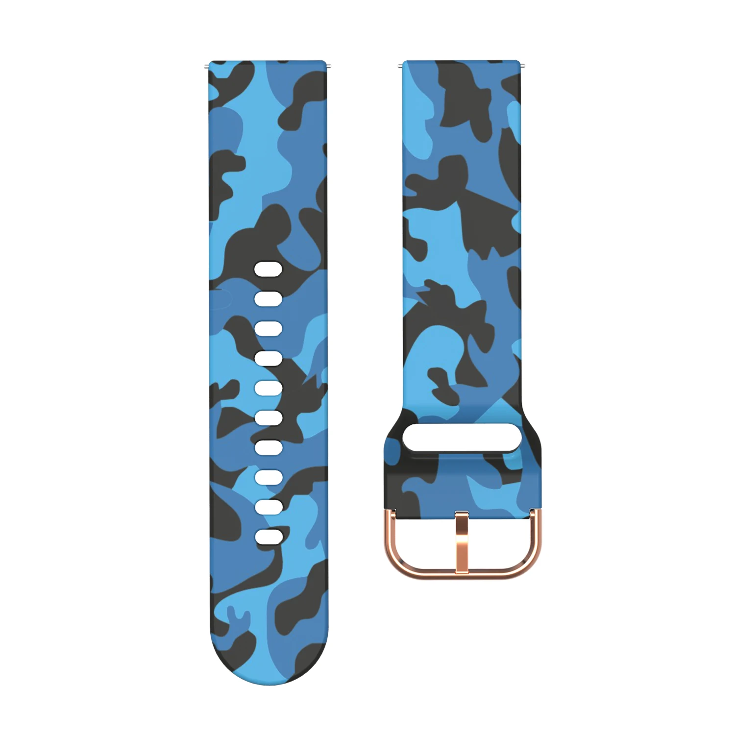 Fashion 20mm Camo Silicone Watch Strap Band For Garmin Vivoactive 3 Smart Watch Replacement Bracelet Wrist band strap girl Women - Color: Camo blue