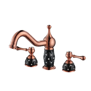 

Azos Split FaucetSoft Basin Brass Rose Gold Cold and Hot Switch Bathroom vegetable Sink Shower Room Double Handle Three Holes R