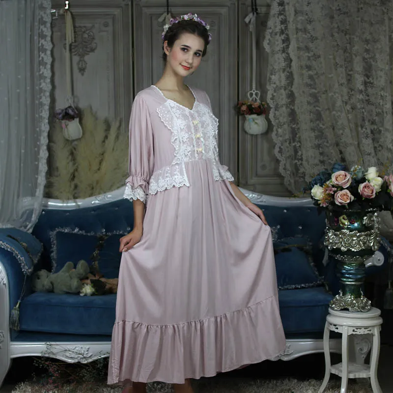 Lady Nightgown Lingerie Gothic Vintage night dress plus size Nightdress