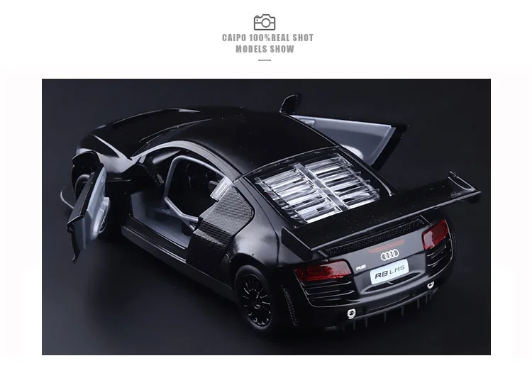 Высокая имитация изысканных литых и игрушечных автомобилей: Caipo автомобильный Стайлинг Audi R8 LMS Гоночная машина 1:32 литая модель игрушечного автомобиля