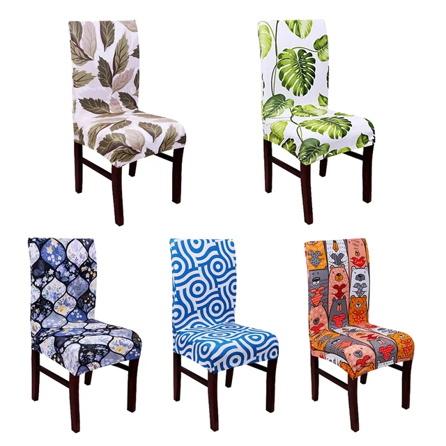 Special Price Geometric Printing Elastic Decorative Dining Chair Protective Slipcover Spandex Stretch Removable Chair Case Cover for Banquet