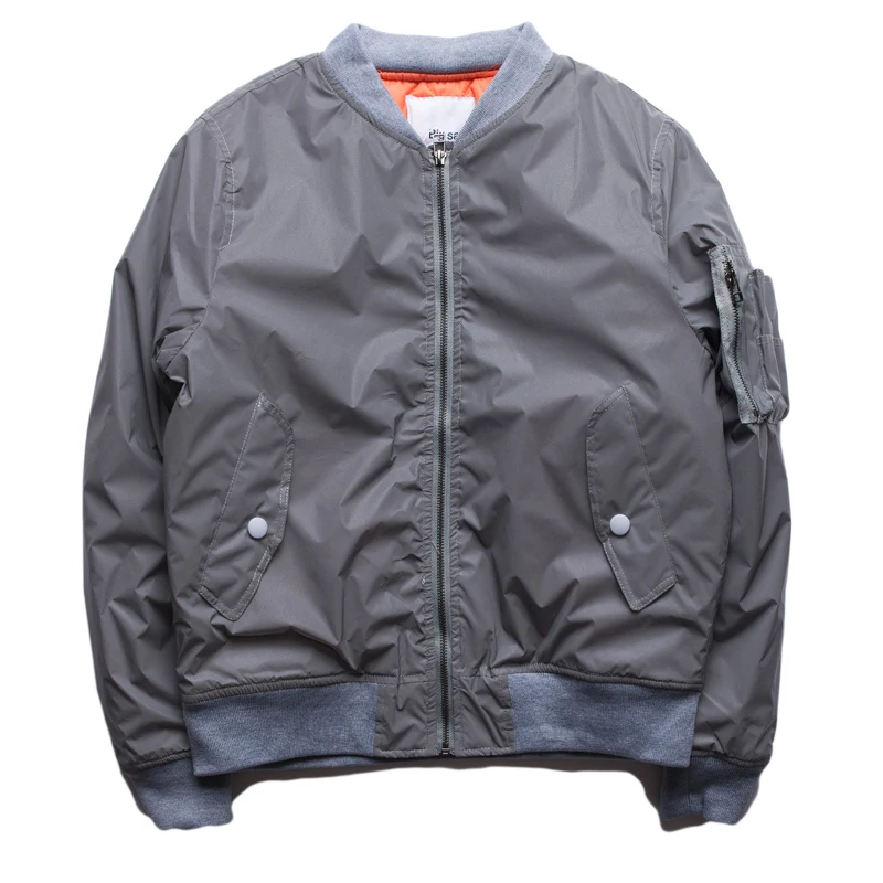 

Men reflective bomber jacket hiphop pilot flight jacket windbreaker baseball Coat Army Military Jacket jaqueta masculine 061008