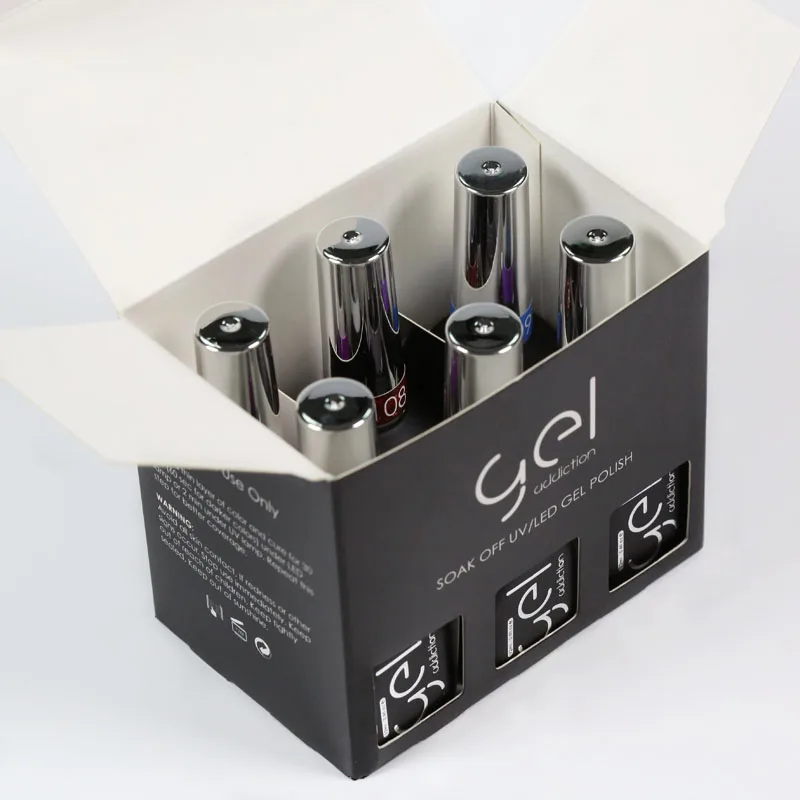 new Gel Addiction 108 colors soak off UV/LED gel polish base and top coat 12ml You can choose 6 different colors