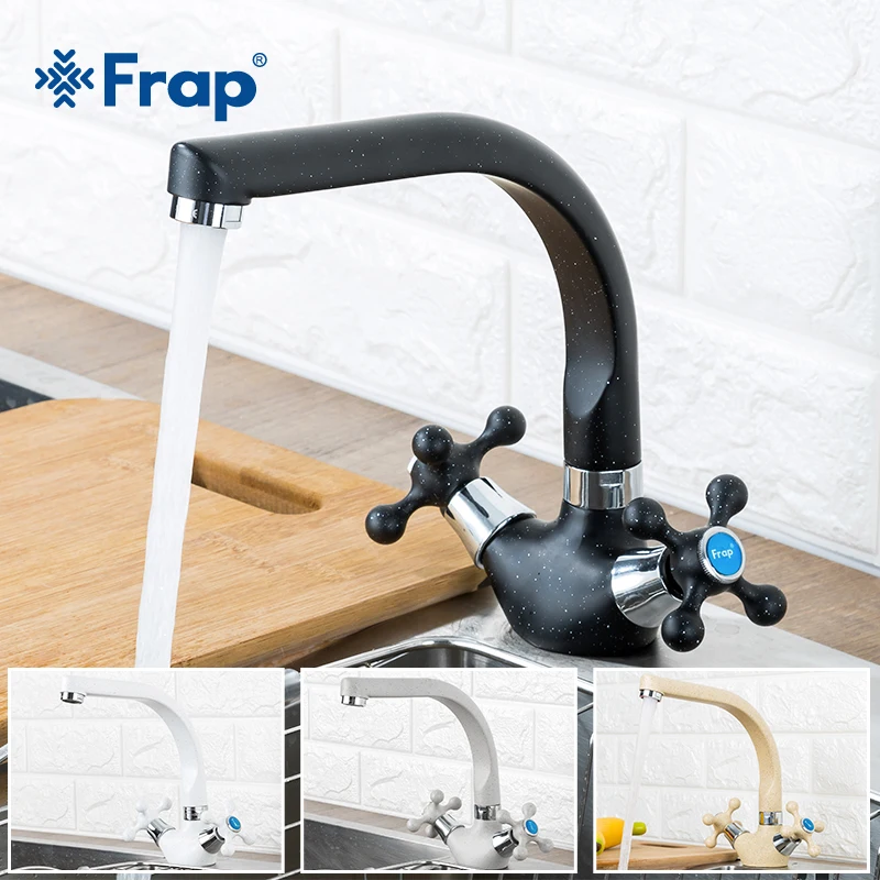 Kaufen Frap Multicolor Spray Malerei Küche becken Wasserhahn Einzigen loch Moderne design zwei griff Kalt und warmwasser hahn F5408 7  8 10 21