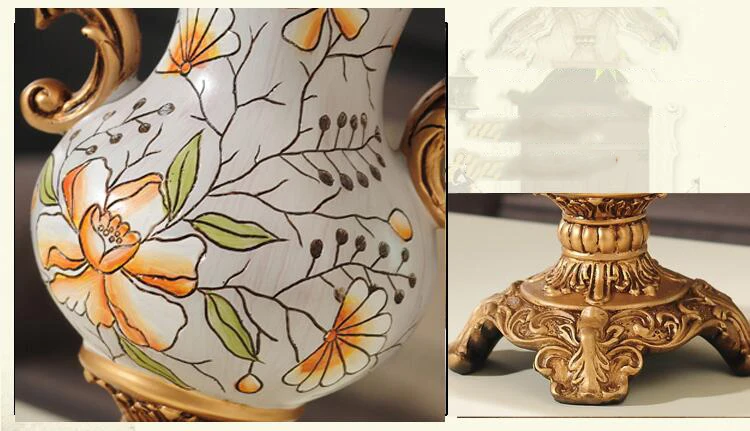 Европейская Высококачественная домашняя ваза из смолы фигурки украшение в стиле ретро декоративные украшения гостиничная гостиная стол поддельные цветочные горшки ремесла