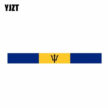 

YJZT 15CM*2.2CM Creative Car Styling Helmet Barbados Flag Car Sticker Bike Decal 6-0618