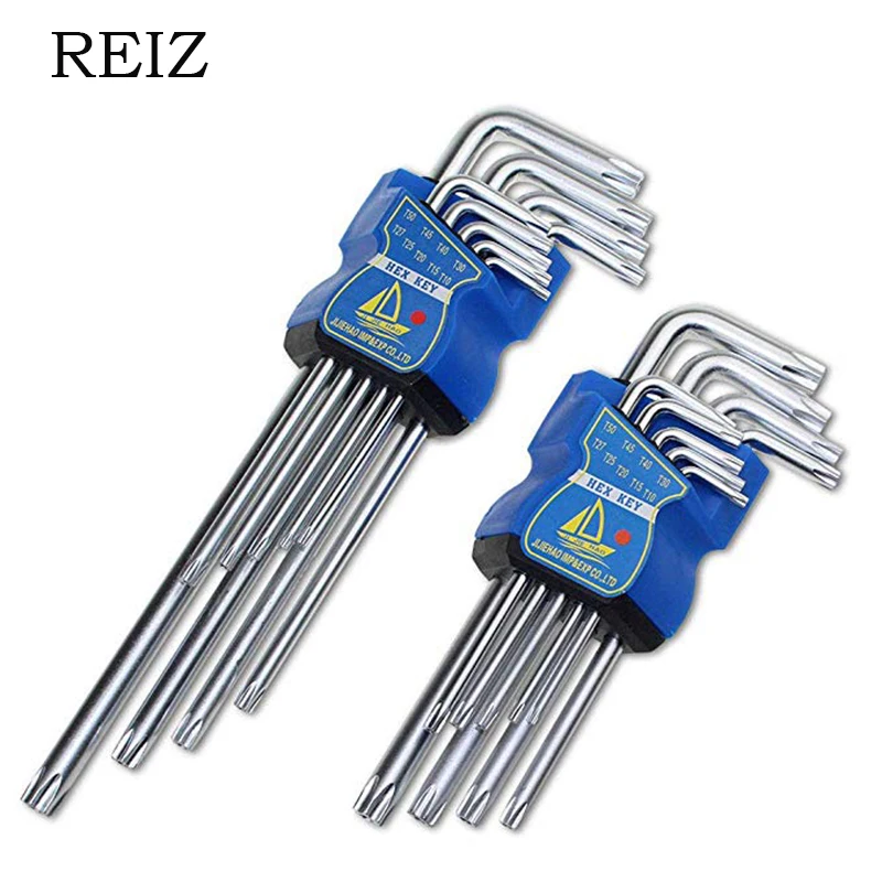

REIZ Wrench Set 9Pcs/set 1.5mm-10mm L-Shape Spanner Hexagon Torx Key Set Allen Key Hexagon Torx Cycling Repair Hand Tools