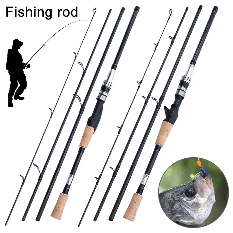 

Lure Fishing Rod 4 Section Power Carbon Fiber Spinning Casting Travel Rod Fishing Tackle MC889