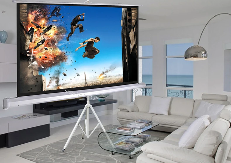100inch 4x3 tripod projection screen title pic 23