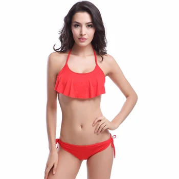 

Bikini Halter Summer two piece Swimwear Women Set Push-up Swimsuit 2018 Padded Bra With Thong