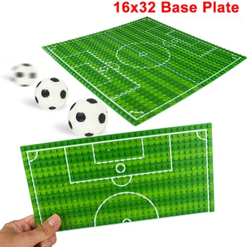 

32*16 Football Basketball Base Plate Compatible Legoe Figures Court Baseplate DIY Building Blocks Bricks Toys For Children Gifts