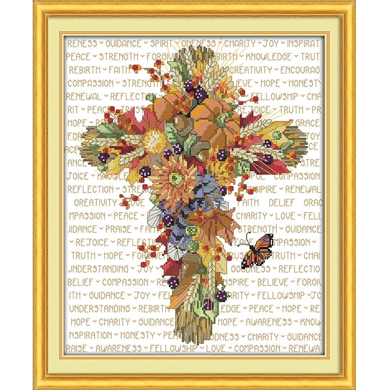 

The Cross 4 Pattern Counted Printed on Canvas DMC 11CT 14CT Chinese Cross Stitch kit Needlework Set Embroidery