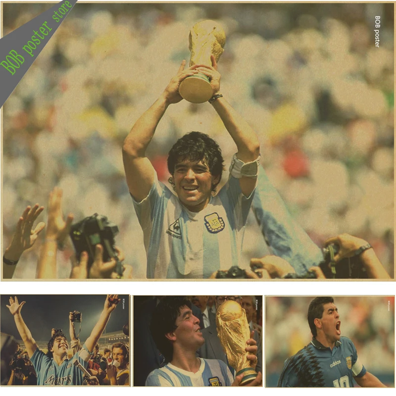 Diego Armando Maradona настенные плакаты Футбольная звезда крафт-бумага Ретро плакат домашний декор Дом Бар Паб гостиная ВИНТАЖНЫЙ ПЛАКАТ