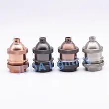 Ретро Винтаж E26 E27 медный патрон для лампы держатель лампы с защитой от повреждений и кольцом нить юбка бронзового цвета для Люстра светодиодный подвесной светильник