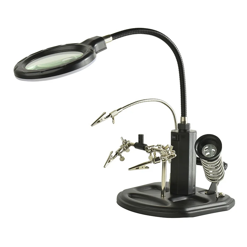

FGHGF TE-802 Repair Magnifier LED Magnifier Soldering PCB Repair Mobile Phone Sculpture Multi-function Table Lamp Portable