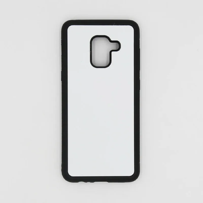 A5 резиновый корпус Сублимация TPU чехол для samsung Galaxy A5 крышка DIY пустой краситель Непрозрачный кейс 2D с металлическими пластинами - Цвет: Черный