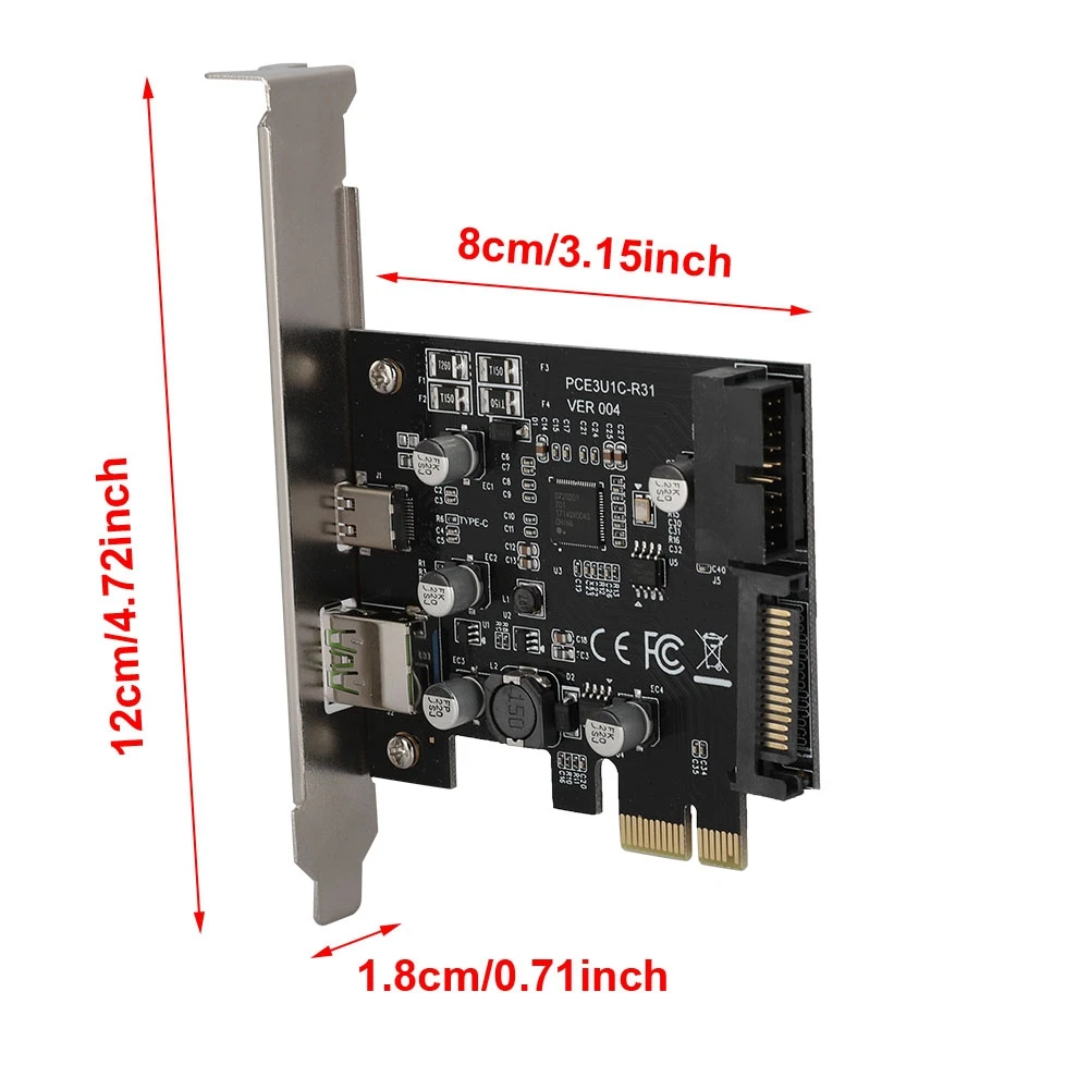 Хорошее качество USB3.1 type-C карта расширения 19PIN Передняя BC1 Быстрая зарядка+ USB-C конвертер карта PCI-Express добавить на карту