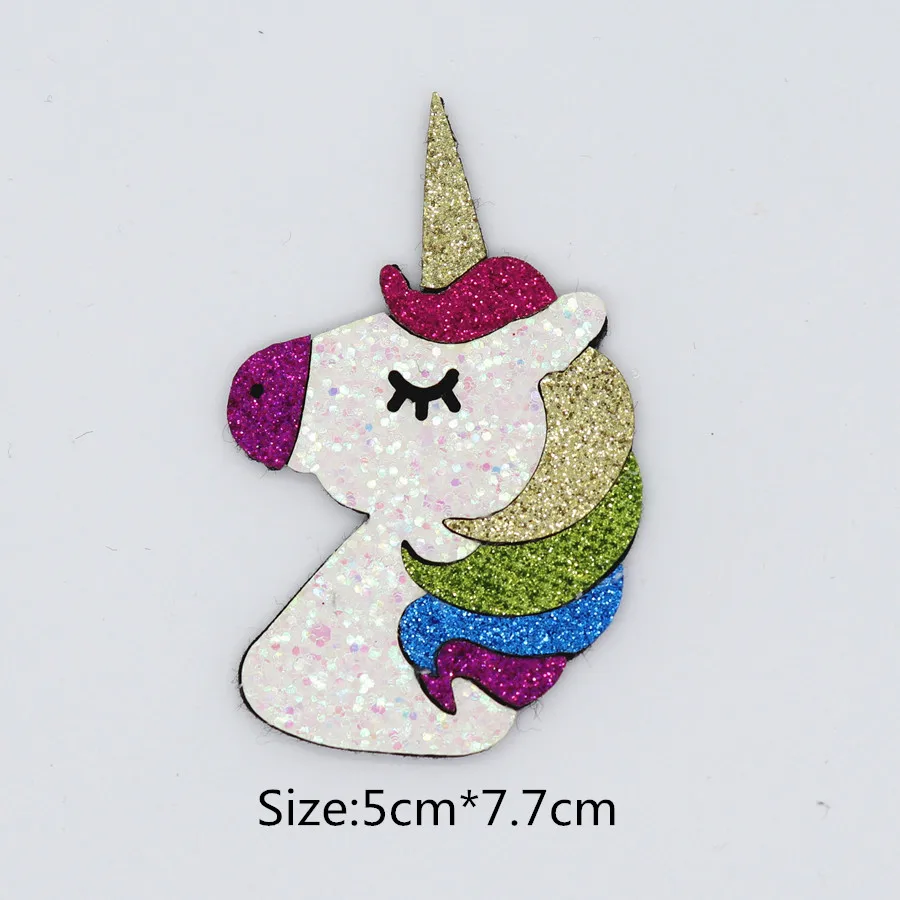 20PCS Glitter Leather Non-Woven Fabric For Hair Clips, Applique Patches DIY Craft Decoration Y19082802