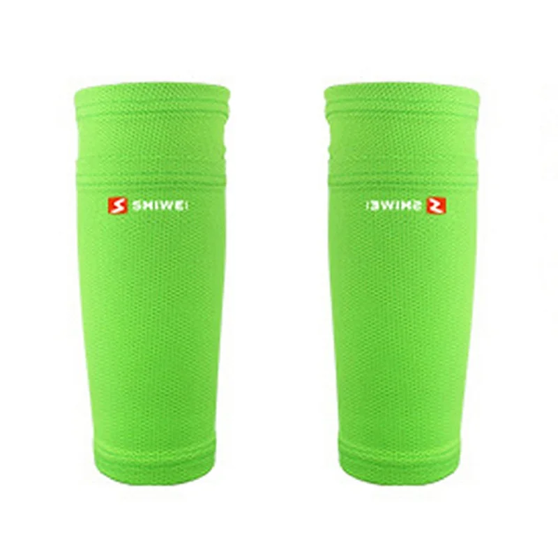 1 пара футбольные щитки на голень, защищающие заглушки для ног, носки с карманом для ног, Поддержка голени, поддержка для взрослых и детей - Цвет: Green